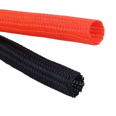 Yangın geçirmezlik, aşınmaya dayanıklılık Polyester Monofilament Kendini söndüren ısı küçülebilir örgülü kol