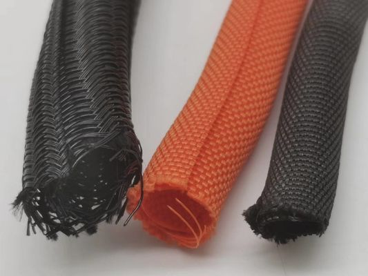 Yangın geçirmezlik, aşınmaya dayanıklılık Polyester Monofilament Kendini söndüren ısı küçülebilir örgülü kol